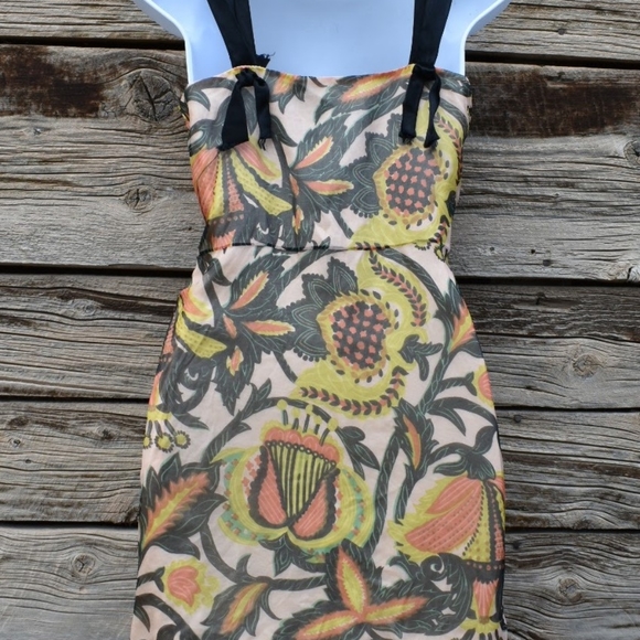 James Coviello Silk Floral Mini Dress - Y2K - Picture 3 of 4